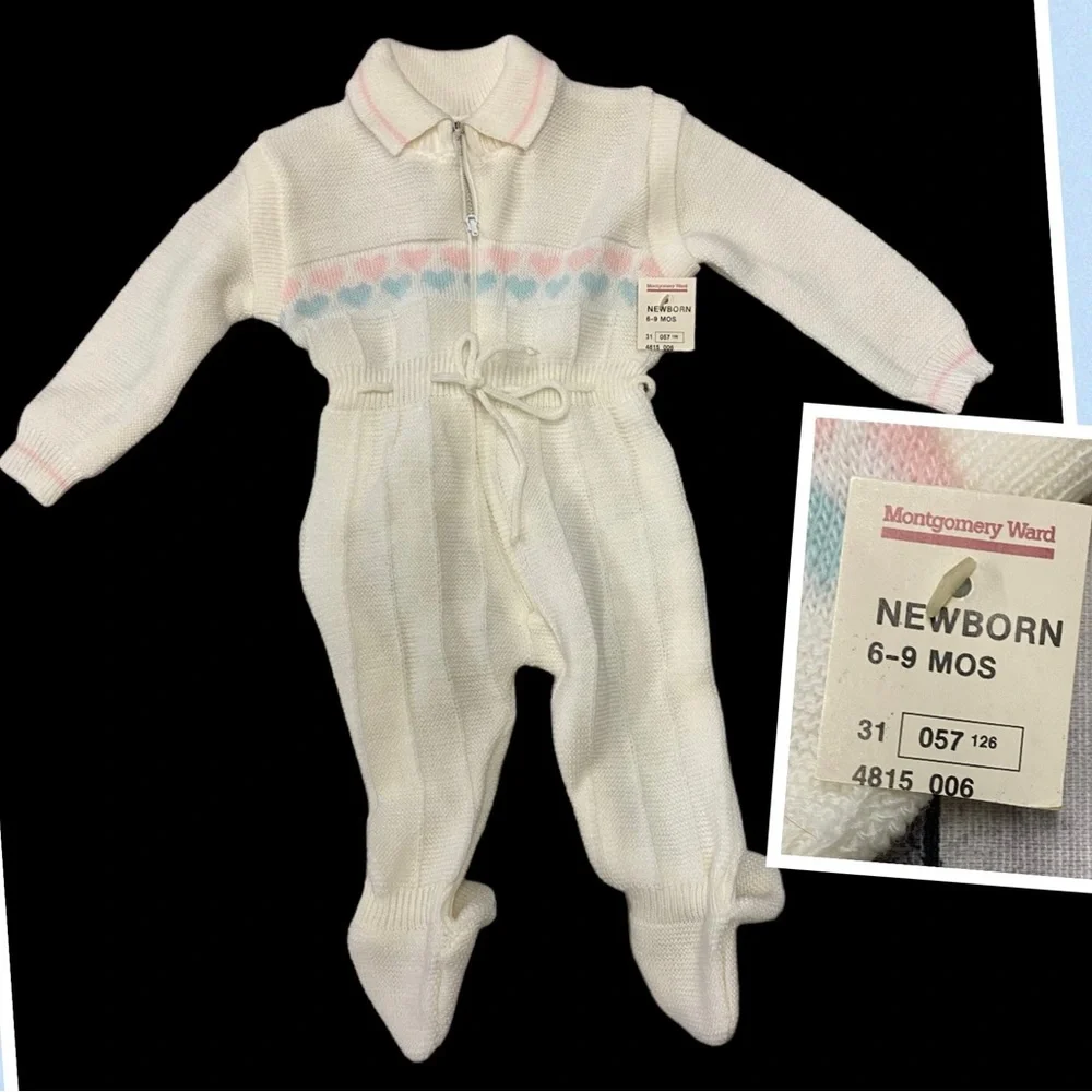 Vintage Boy‎ Girl 1 piece Outfit Footies